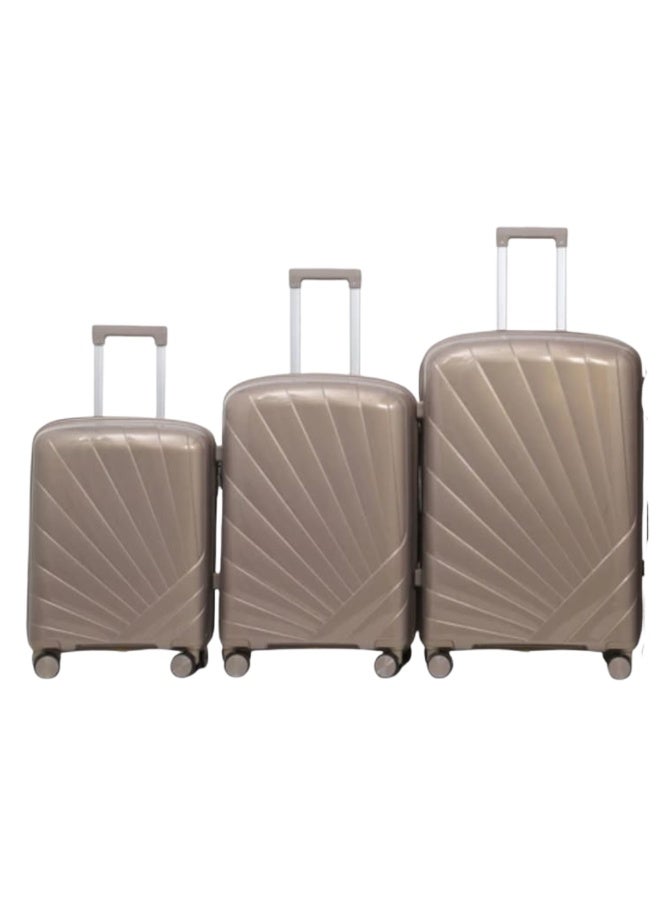 POGAGO 3 Piece Polypropylene Luggage Set 28/24/20 Inch Hard Shell Trolley Bags, Unbreakable Lightweight Suitcase Set with 360° Spinner Wheels, TSA Lock, Anti-Theft Double Zipper, Aluminum Handle – Travel Bags - Image 1